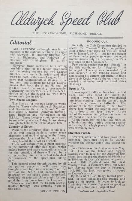 Aldwych Speed Club (1950, Jan 14th)
