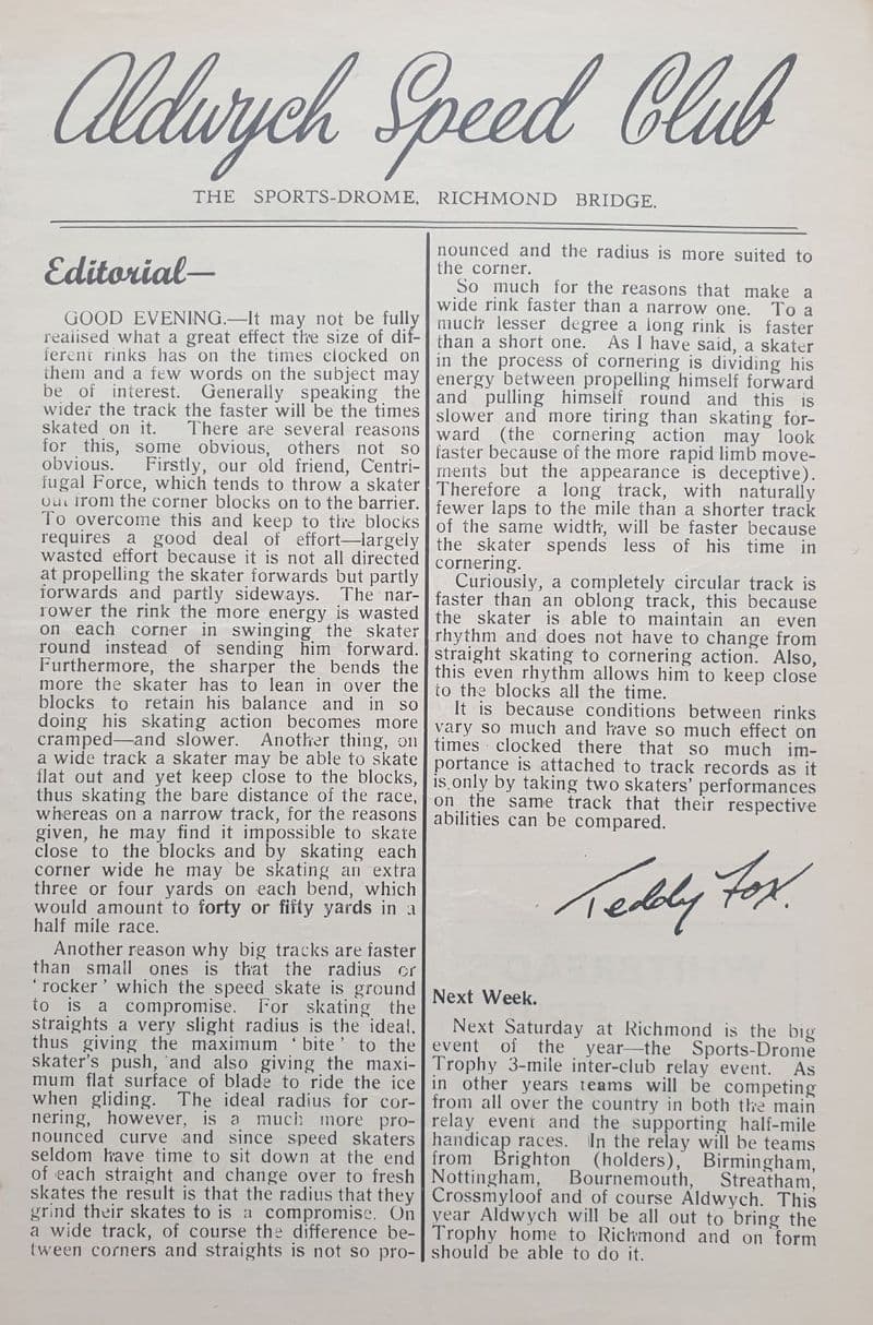 Aldwych Speed Club (1950, Jan 21st)