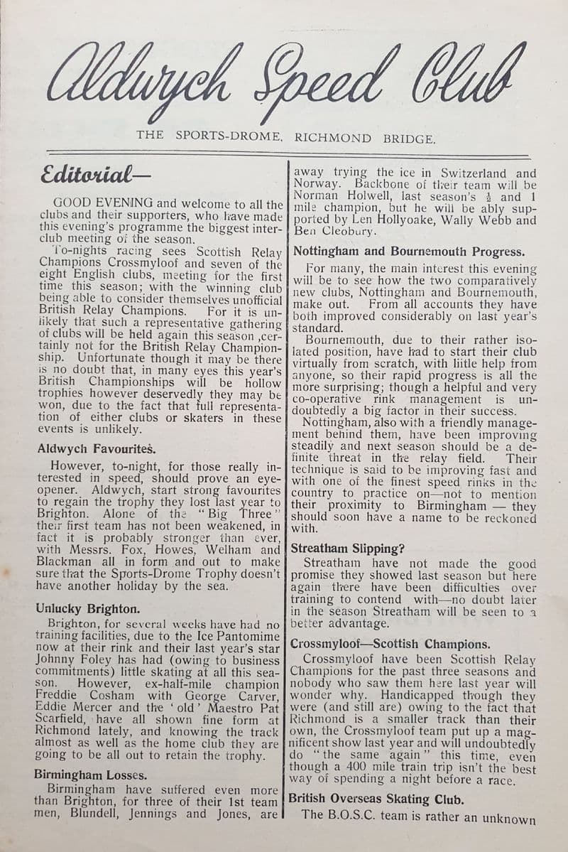Aldwych Speed Club (1950, Jan 28th)