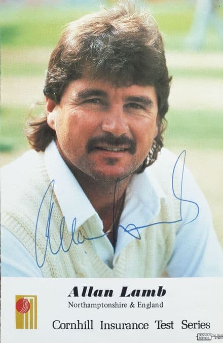 Allan Lamb Postcard SIGNED
