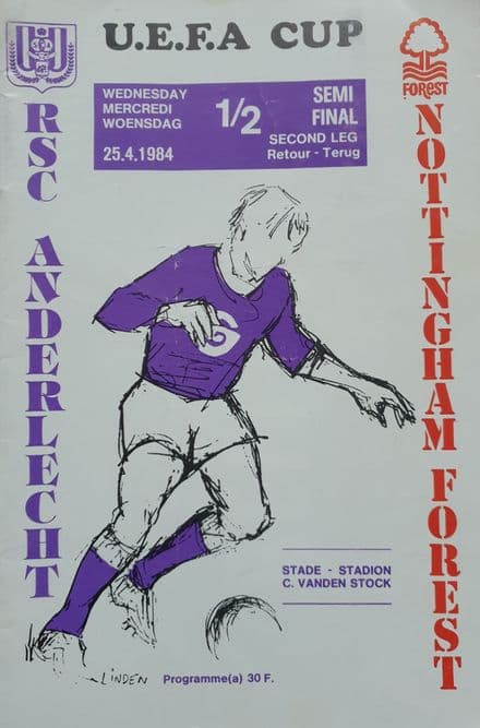 Anderlecht v Nottingham Forest, UEFA Cup (1984, Apr 25th)