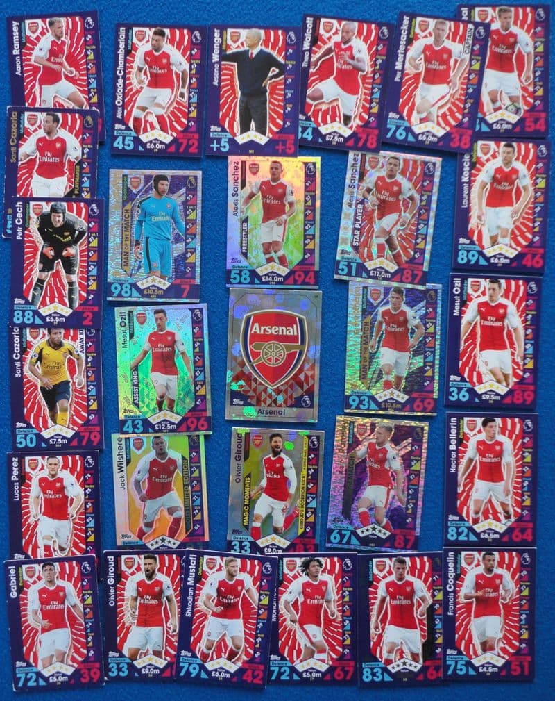 Arsenal, Match Attax Cards x 28 (2016-17)