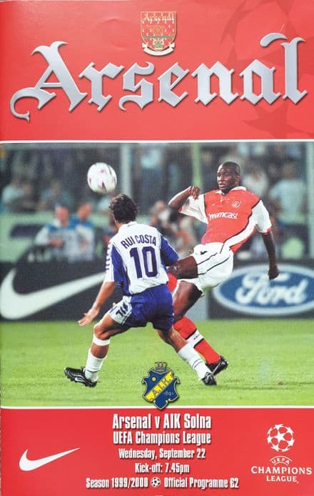 Arsenal v AIK Solna, Champions League (1999, Sep 22nd)