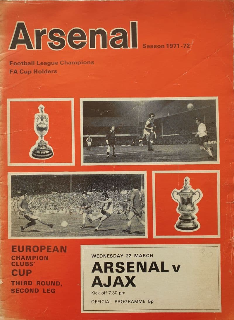 Arsenal v Ajax, European Cup (1972, Mar 22nd)