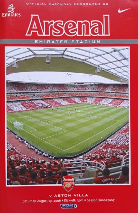 Arsenal v Aston Villa, Prem (2006, Aug 19th)