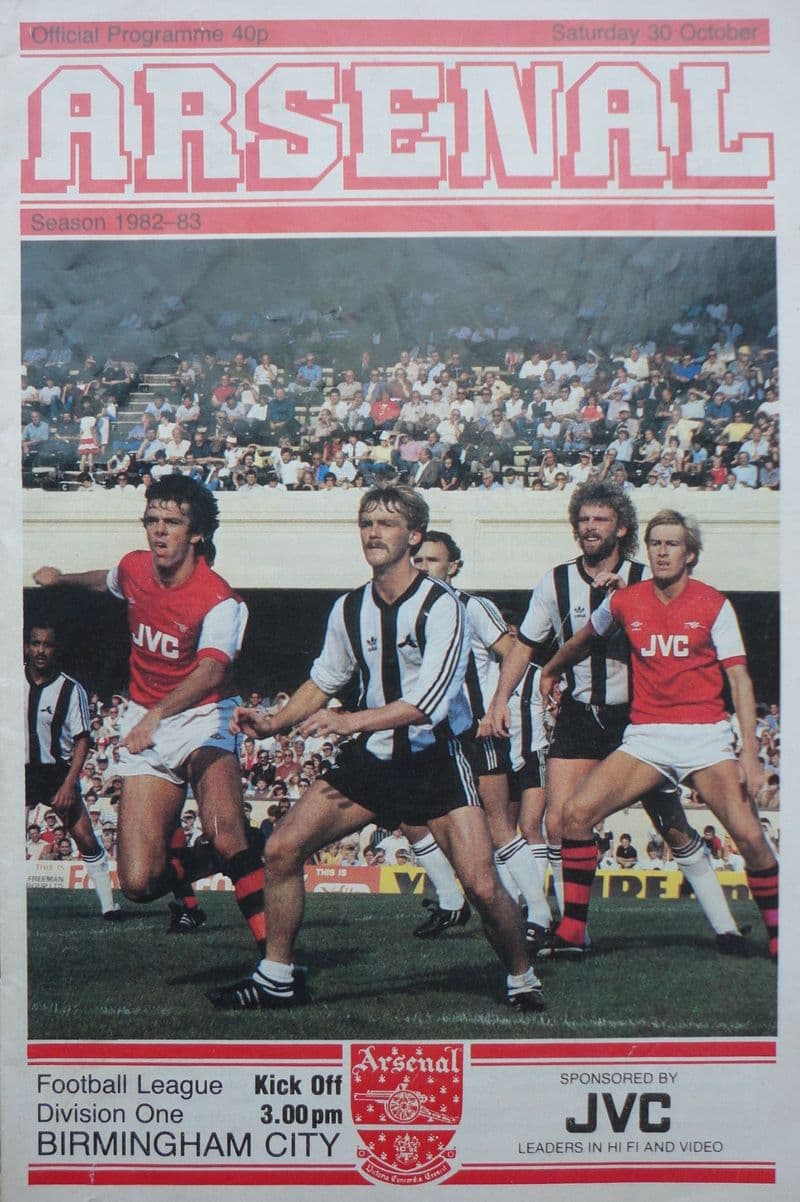 Arsenal v Birmingham City, Division 1 (1982, Oct 30th)