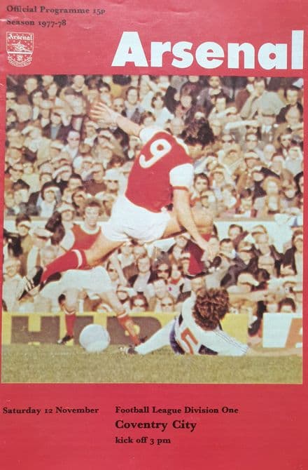 Arsenal v Coventry, Div 1 (1977, Nov 12th)