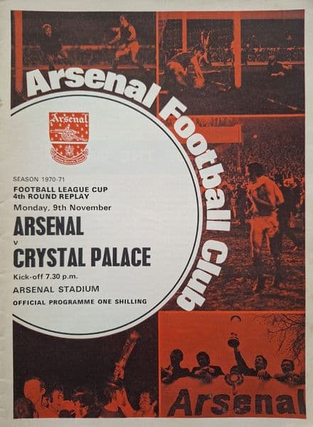 Arsenal v Crystal Palace, Lge Cup (1970, Nov 9th)