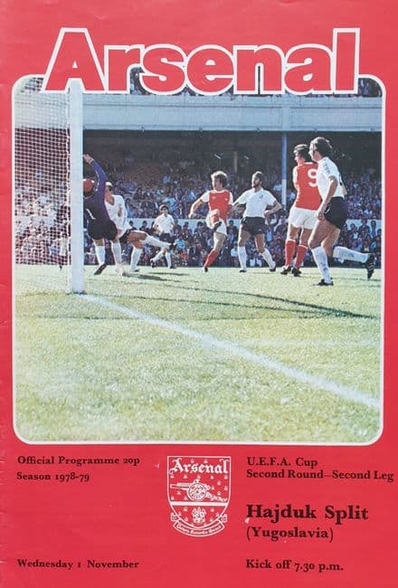 Arsenal v Hajduk Split, UEFA Cup (1978, Nov 1st)
