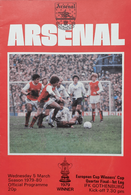 Arsenal v IFK Gothenburg, CW Cup (1980, Mar 5th)