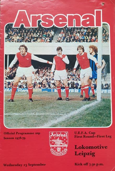 Arsenal v Lokomotive Leipzig, UEFA Cup (1978, Sept 13th)