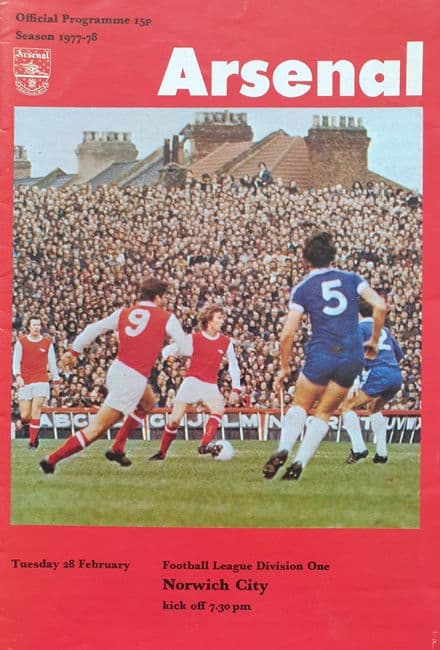 Arsenal v Norwich, Div 1 (1978, Feb 28th)