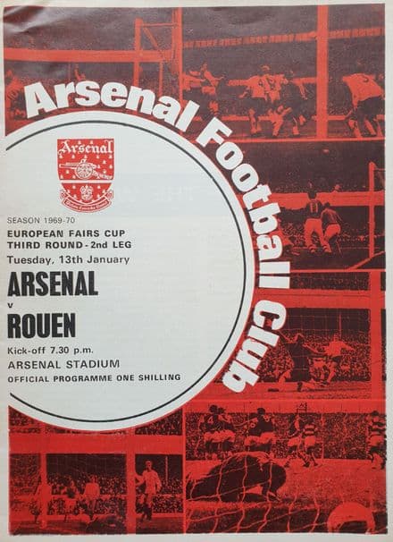 Arsenal v Rouen, Fairs Cup (1970, Jan 13th)