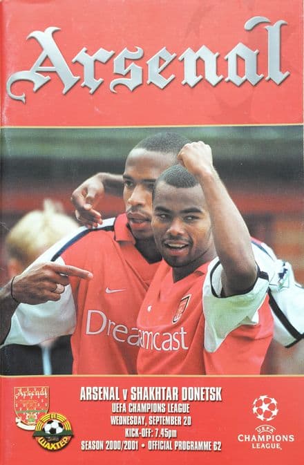 Arsenal v Shakhtar Donetsk, Champions League (2000, Sept 20th)