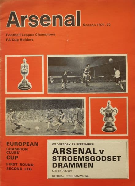 Arsenal v Stroemsgodset, European Cup (1971, Sep 29th)