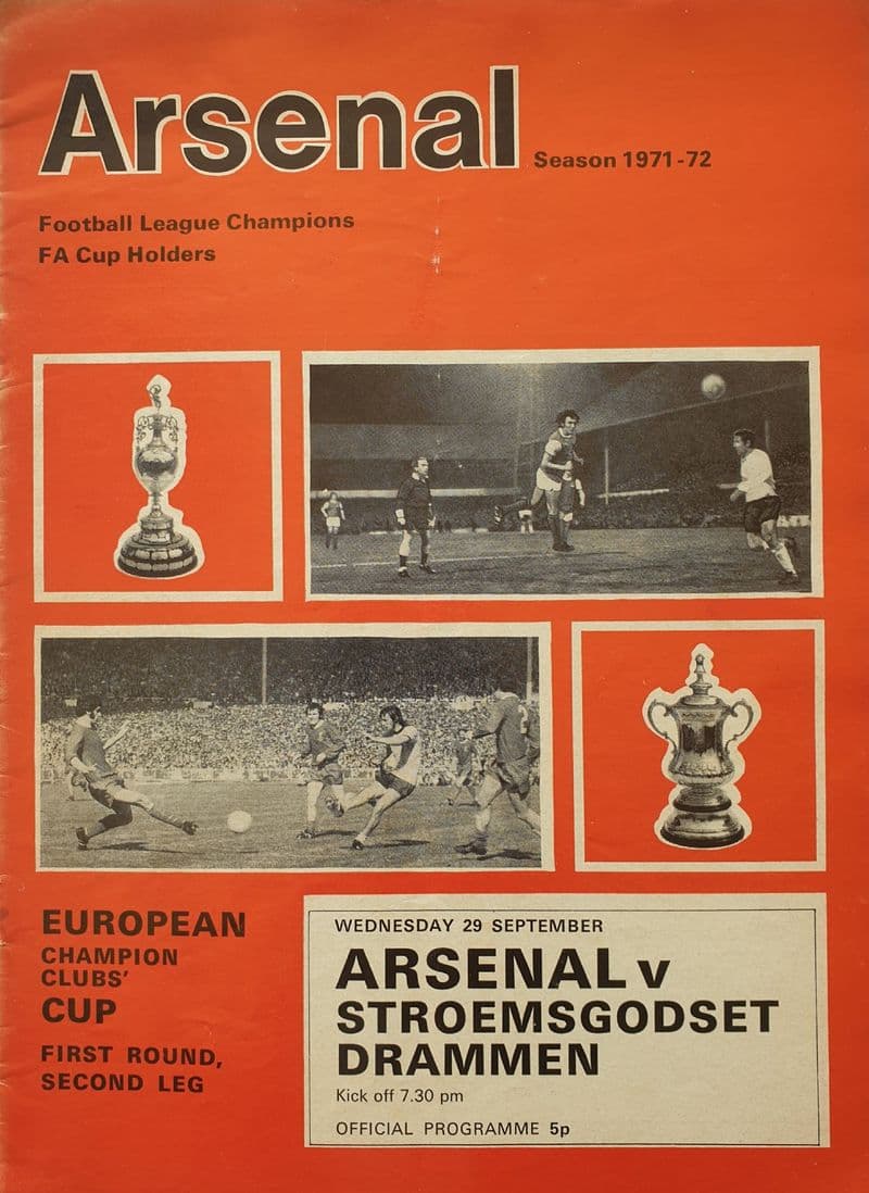 Arsenal v Stroemsgodset, European Cup (1971, Sep 29th)