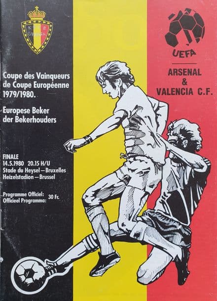 Arsenal v Valencia, Cup Winners Cup F (1980, May 14th)