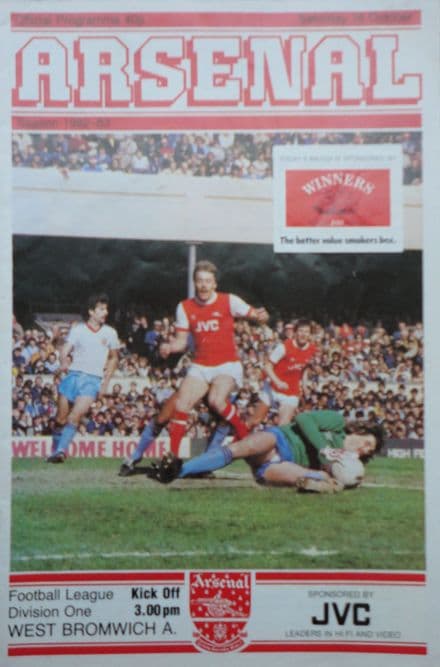 Arsenal v WBA, Division 1 (1982, Oct 16th)