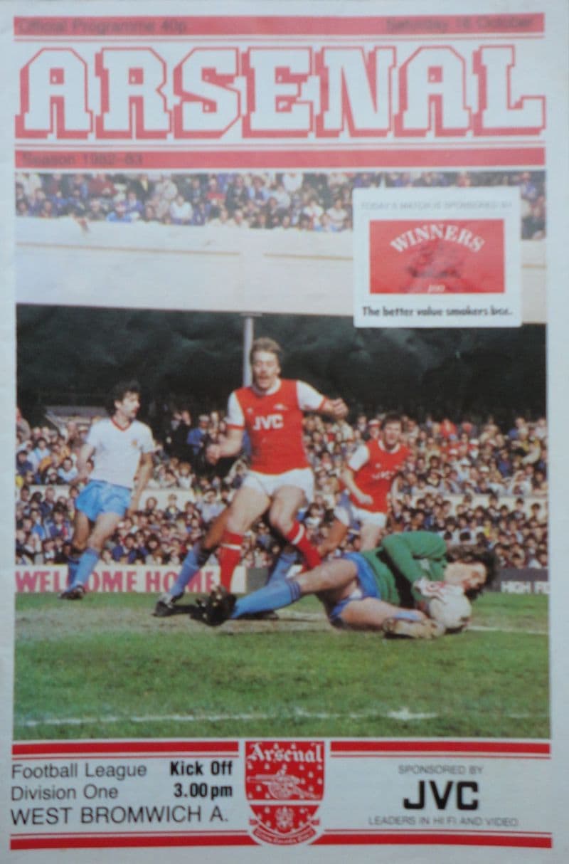 Arsenal v WBA, Division 1 (1982, Oct 16th)