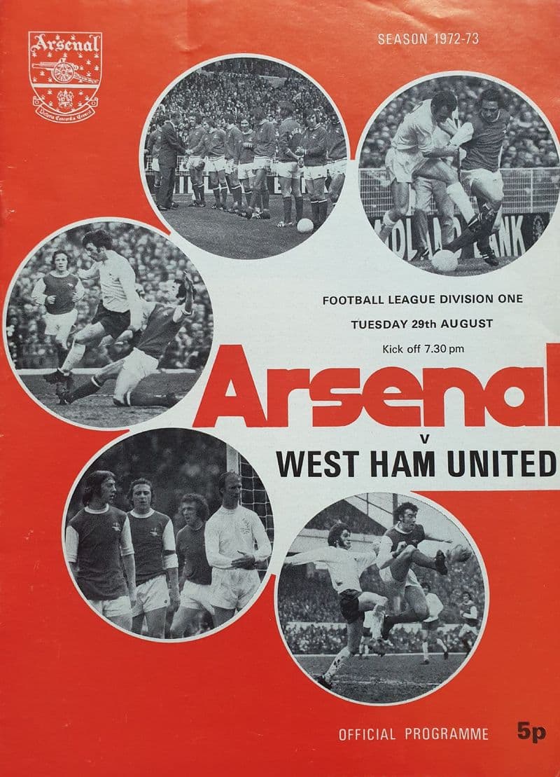 Arsenal v West Ham, Div 1 (1972, Aug 29th)