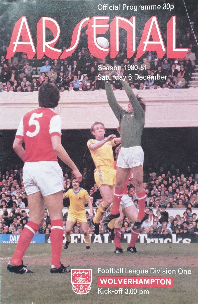 Arsenal v Wolverhampton Wanderers, Div 1 (1980, Dec 6th)