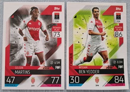 AS Monaco, Match Attax Cards x 2 (2022-23)