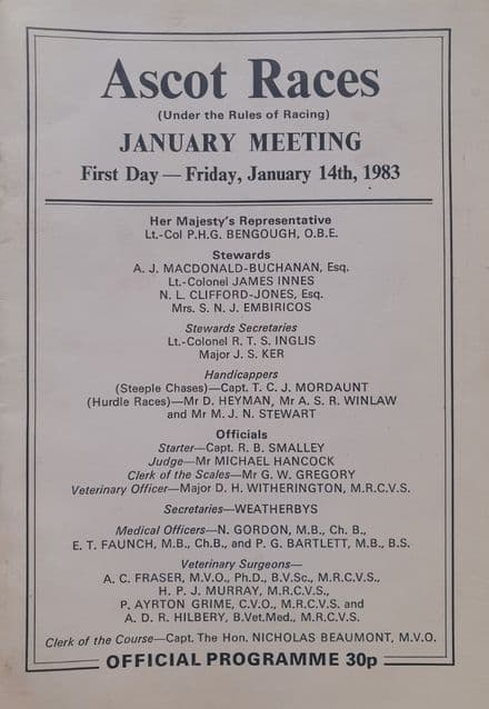 Ascot Races (1983, Jan 14th)