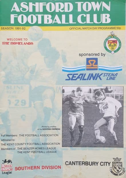 Ashford v Canterbury, Kent Cup (1991, Nov 12th)