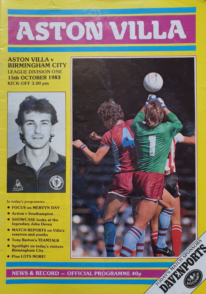 Aston Villa v Birmingham, Div 1 (1983, Oct 15th)