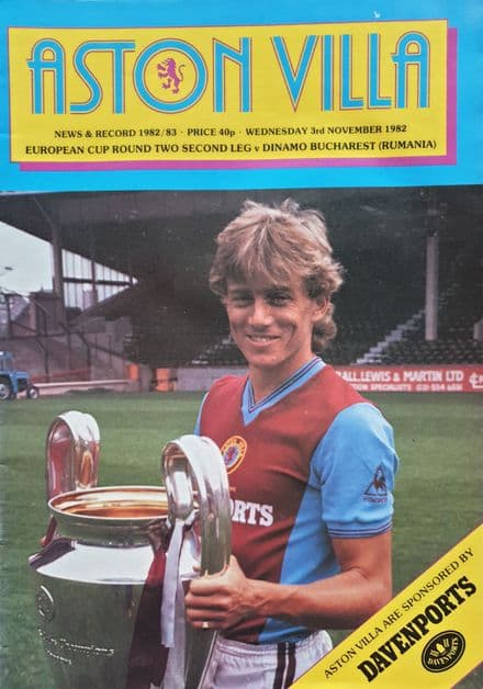 Aston Villa v Dinamo Bucharest, European Cup (1982, Nov 3rd)