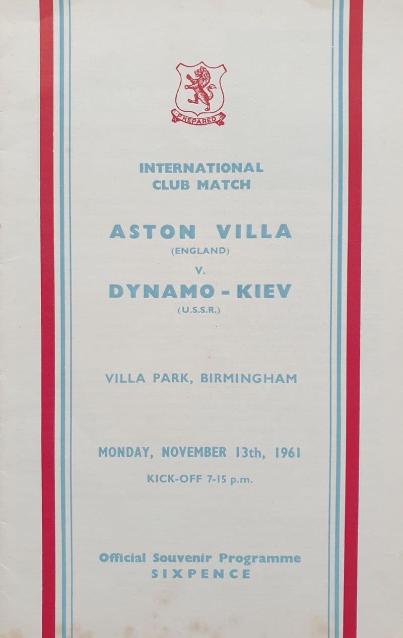 Aston Villa v Dynamo Kiev, Friendly (1961, Nov 13th)