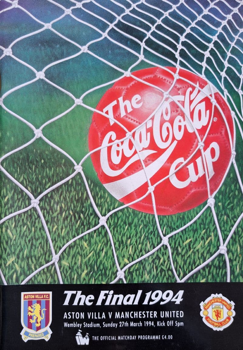 Aston Villa v Manchester United, Coca Cola Cup Final (1994, Mar 27th)