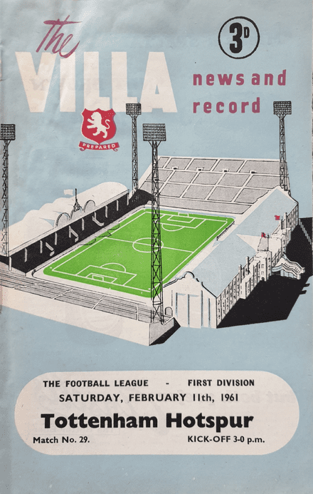 Aston Villa v Tottenham, Div 1 (1961, Feb 11th)