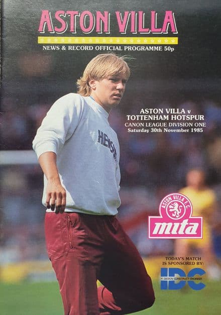 Aston Villa v Tottenham, Div 1 (1985, Nov 30th)