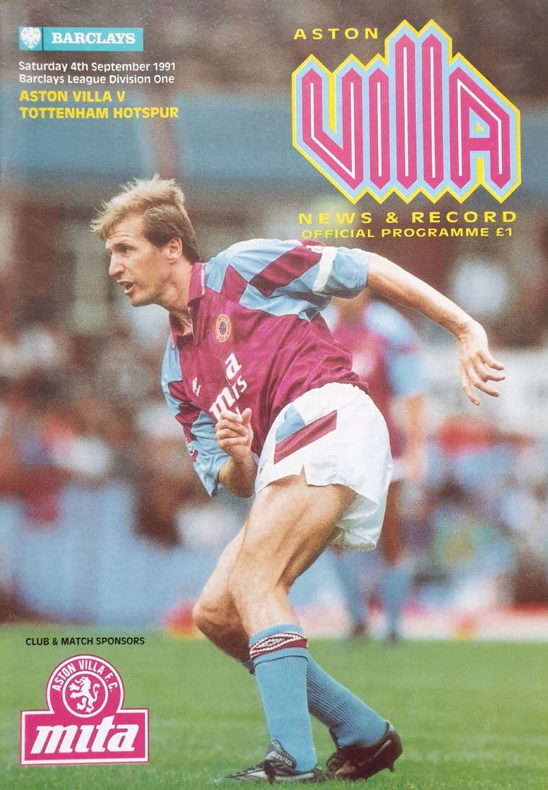 Aston Villa v Tottenham, Div 1 (1991, Sep 4th)