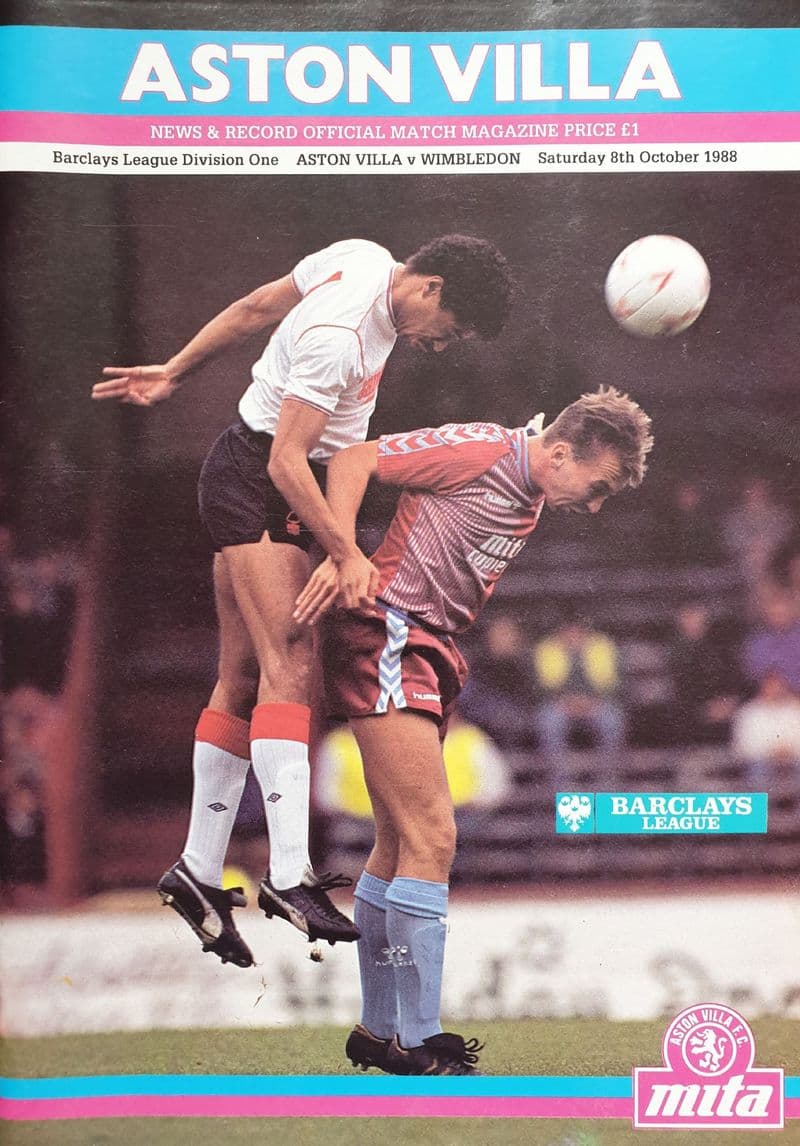 Aston Villa v Wimbledon, Div 1 (1988, Oct 8th)