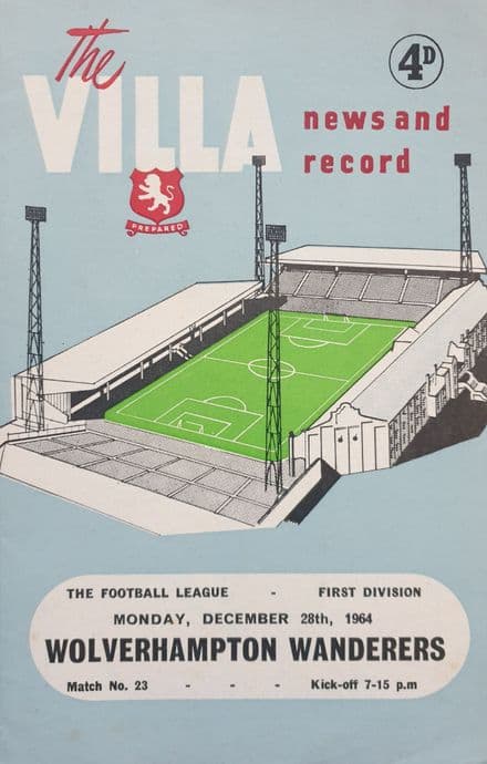 Aston Villa v Wolves, Div 1 (1964, Dec 28th)