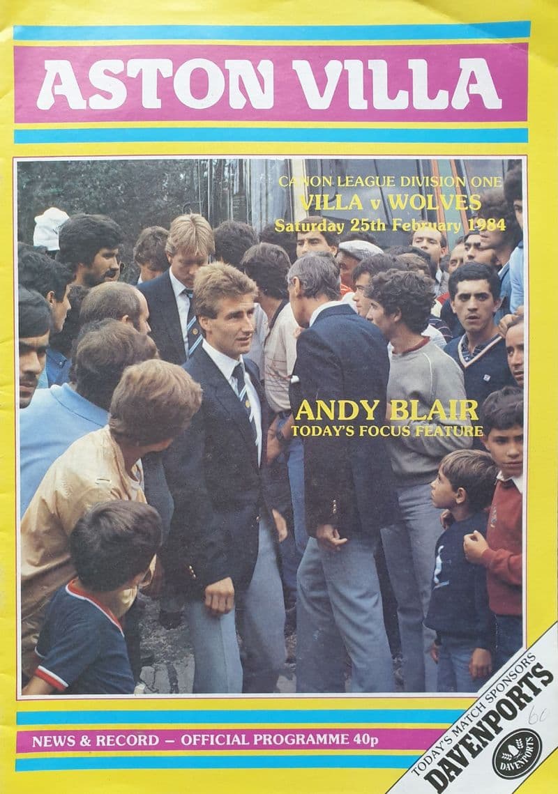 Aston Villa v Wolves, Div 1 (1984, Feb 25th)