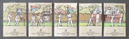 Australia Test Cricket Centenary - 5 Stamps (1977)