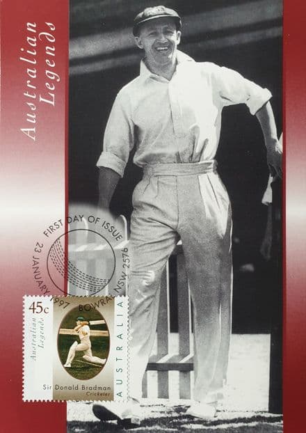 Australian Legends Sir Don Bradman Postcard (1997) "Sydney"