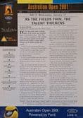 Australian Open Programme (2001) plus Schedule & Draw (Jan 17th)