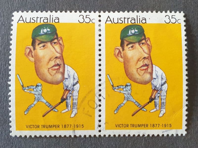 Australian Sporting Personalities, Victor Trumper - Strip of 2 Stamps (1981)