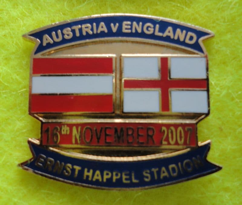 Austria v England (2007, November) Enamel Pin Badge