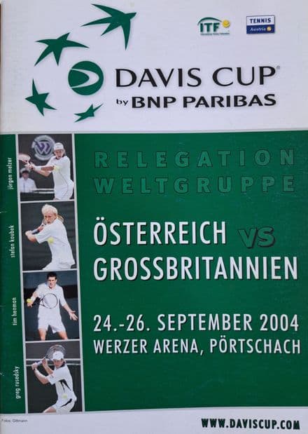 Austria v GB Davis Cup Programme (2004, Sep 24th-26th)