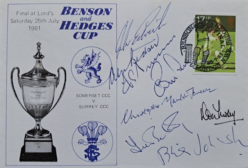 B&H Cup F (1981, Jul 25th) Somerset v Surrey SIGNED