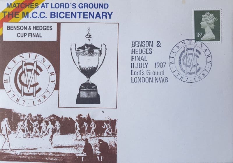 B&H Cup F (1987, Jul 11th) MCC Bicentenary FDC