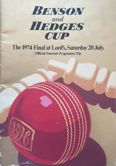 B&H Cup Final (1974, Jul 20th) & Scorecard