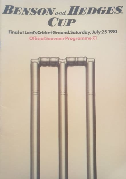 B&H Cup Final (1981, Jul 25th)