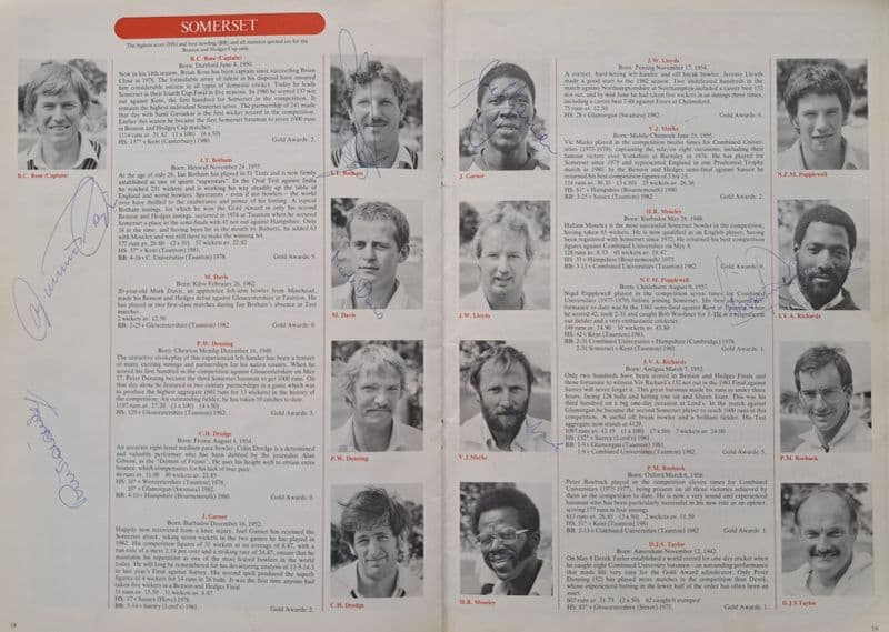 B&H Cup Final (1982, Jul 24th) SIGNED