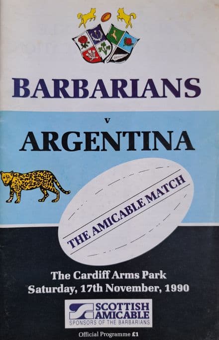 Barbarians v Argentina (1990, Nov 17th)